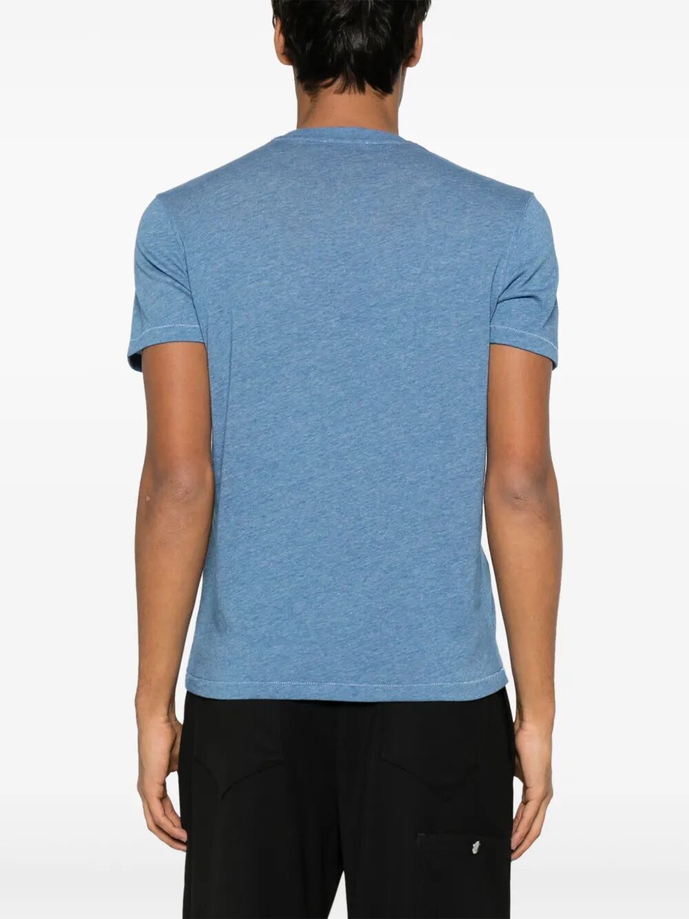 COTTON BLEND MELANGE CREW NECK T-SHIRT