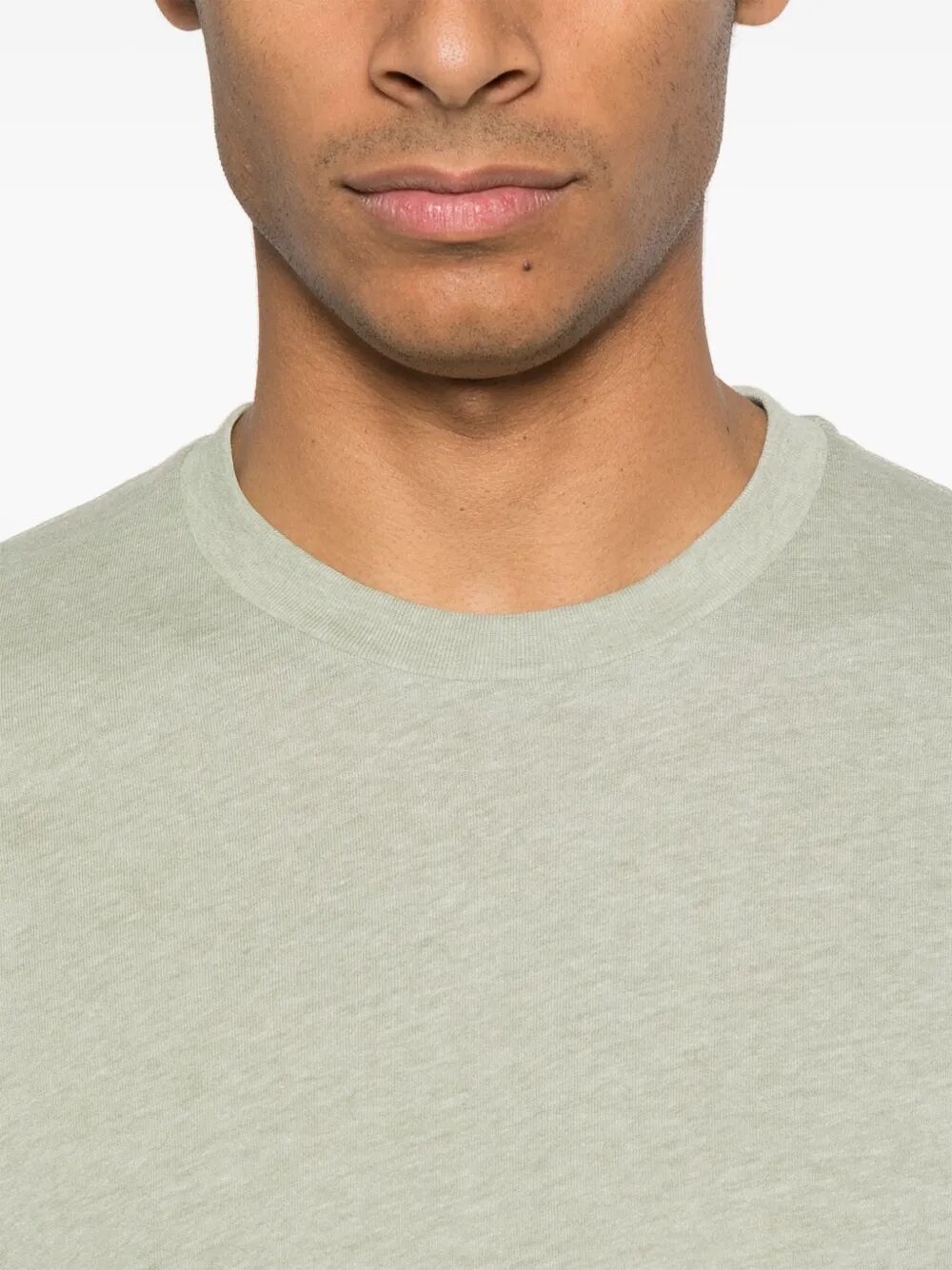 COTTON BLEND MELANGE CREW NECK T-SHIRT