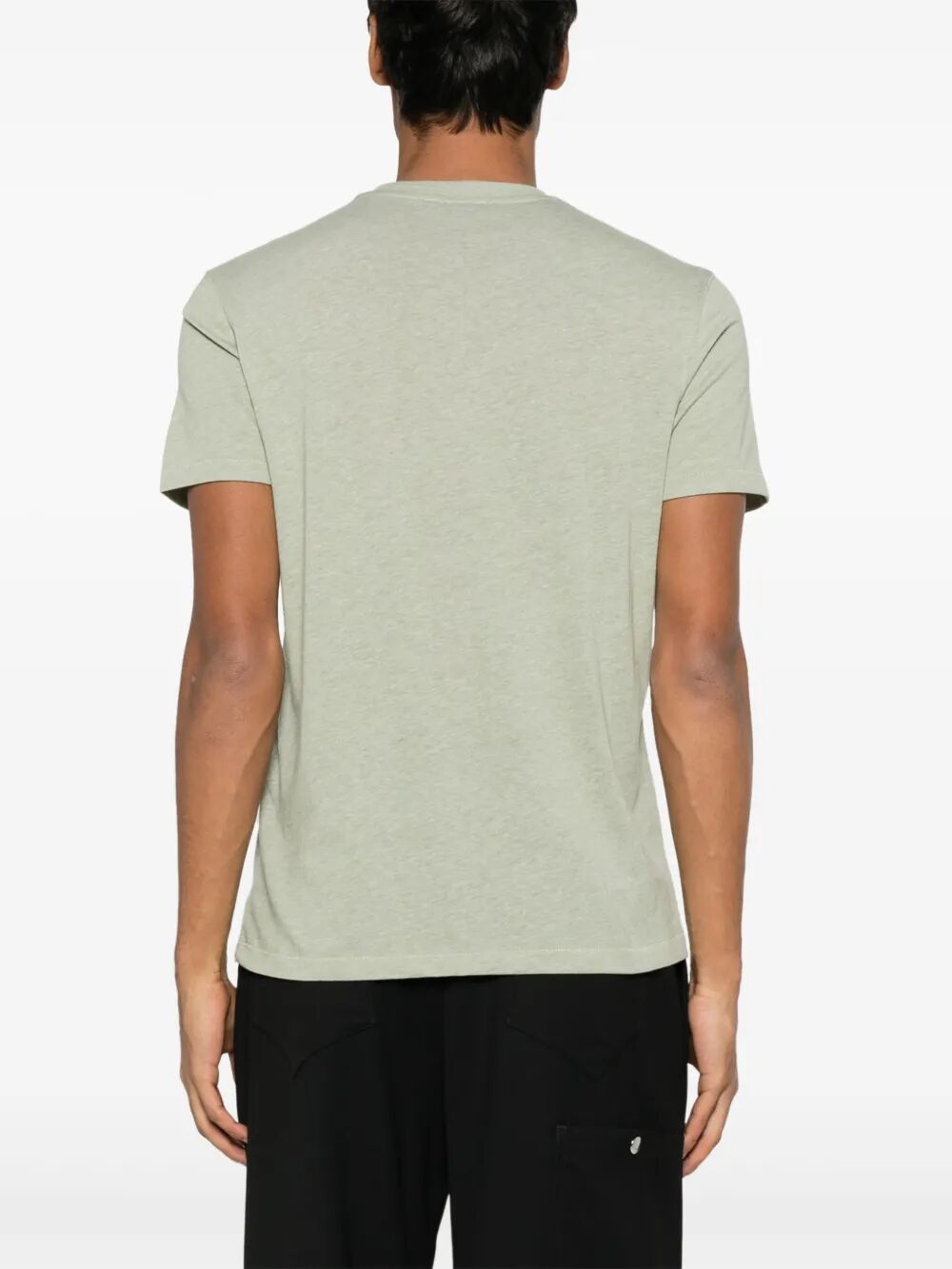 COTTON BLEND MELANGE CREW NECK T-SHIRT