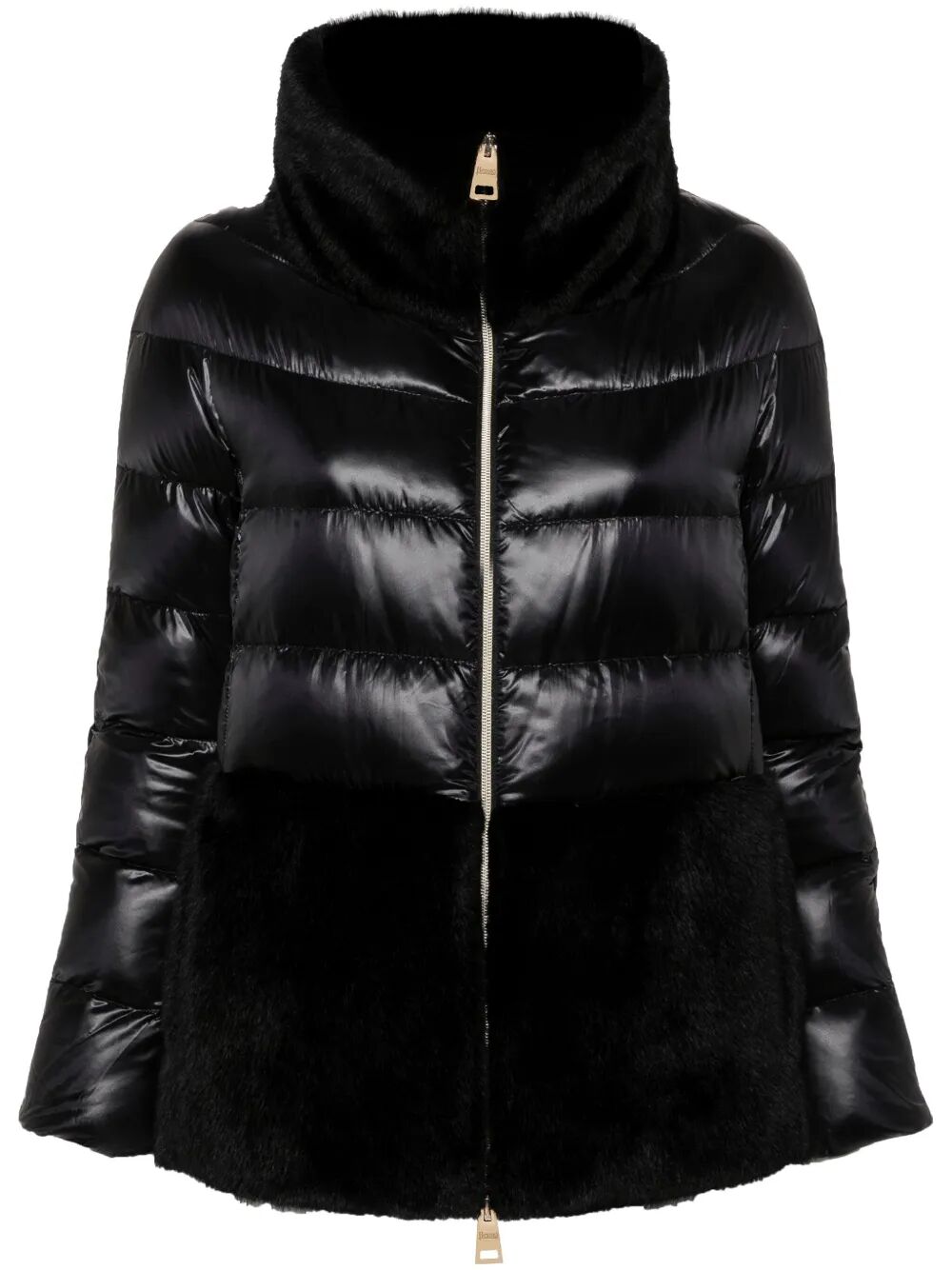 ULTRALIGHT NYLON AND LADY ALTERNATIVE FUR CAPE