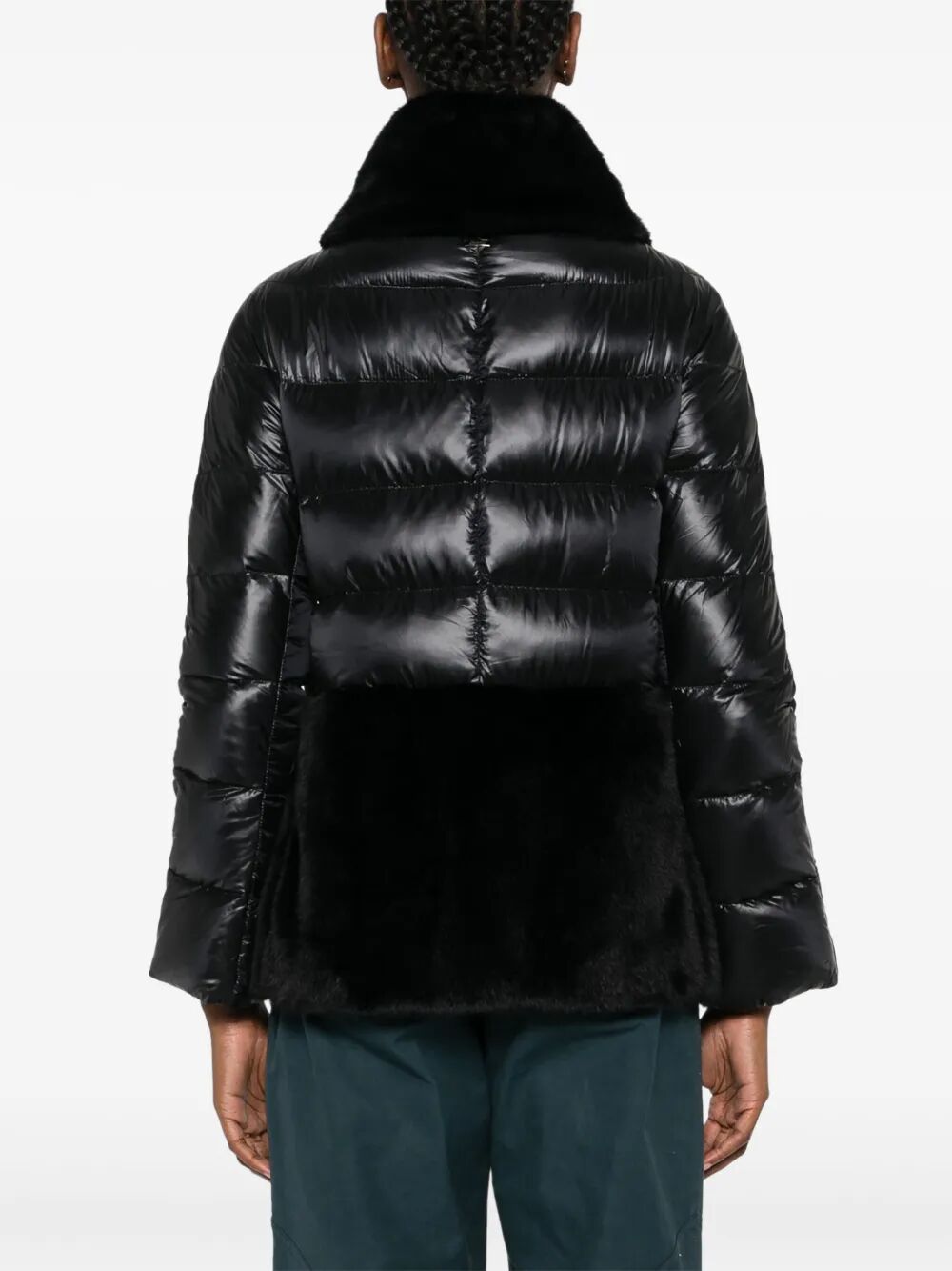 ULTRALIGHT NYLON AND LADY ALTERNATIVE FUR CAPE
