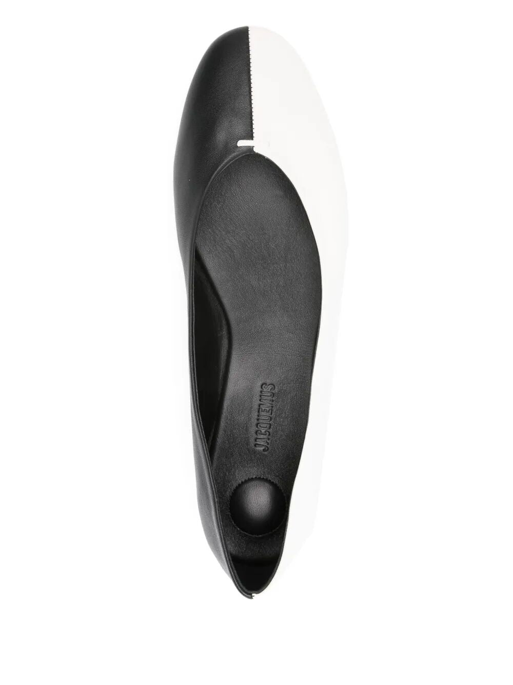 LES BALLERINES OVALO IN TWO-TONED LEATHER