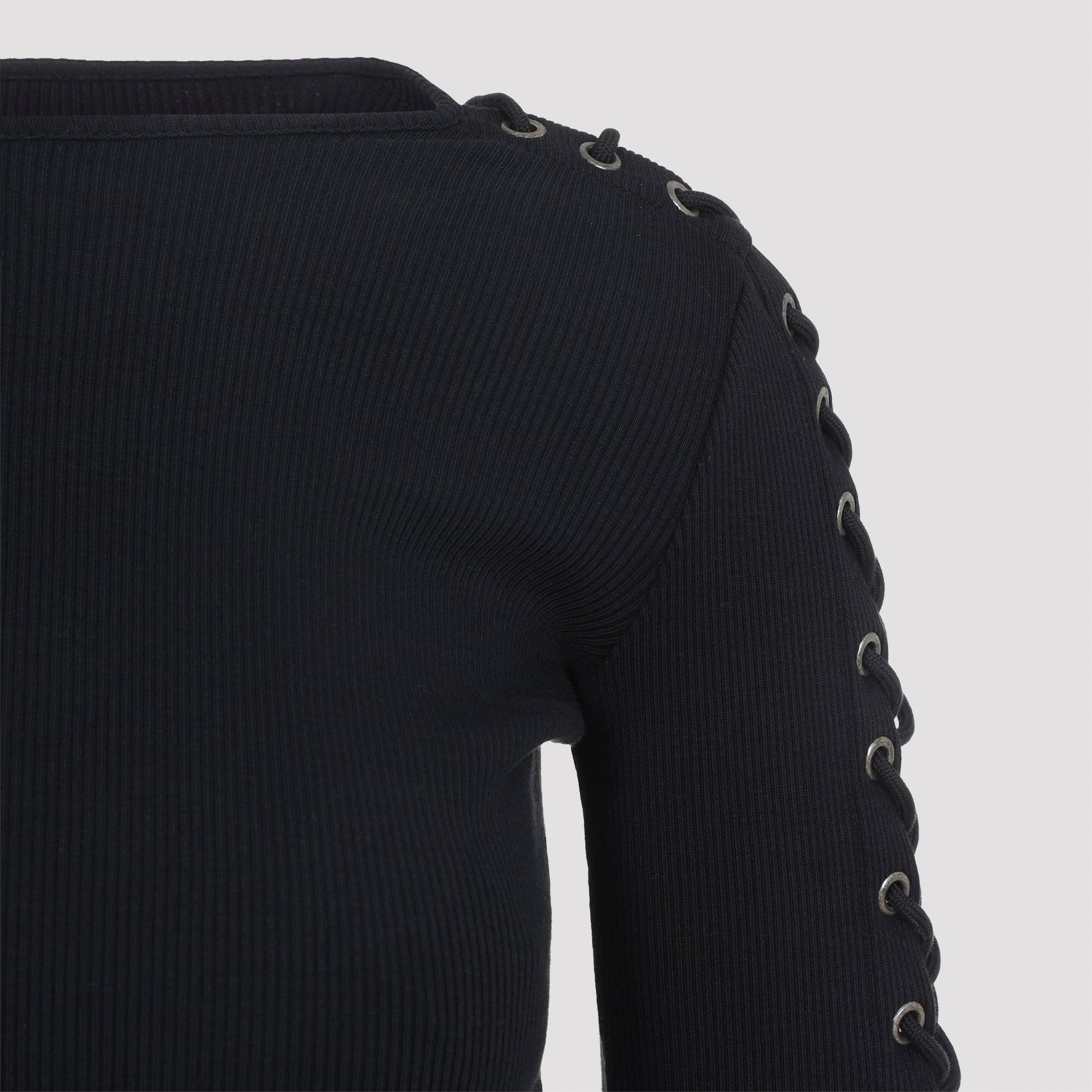 Lace-Up Long Sleeves T--Shirt