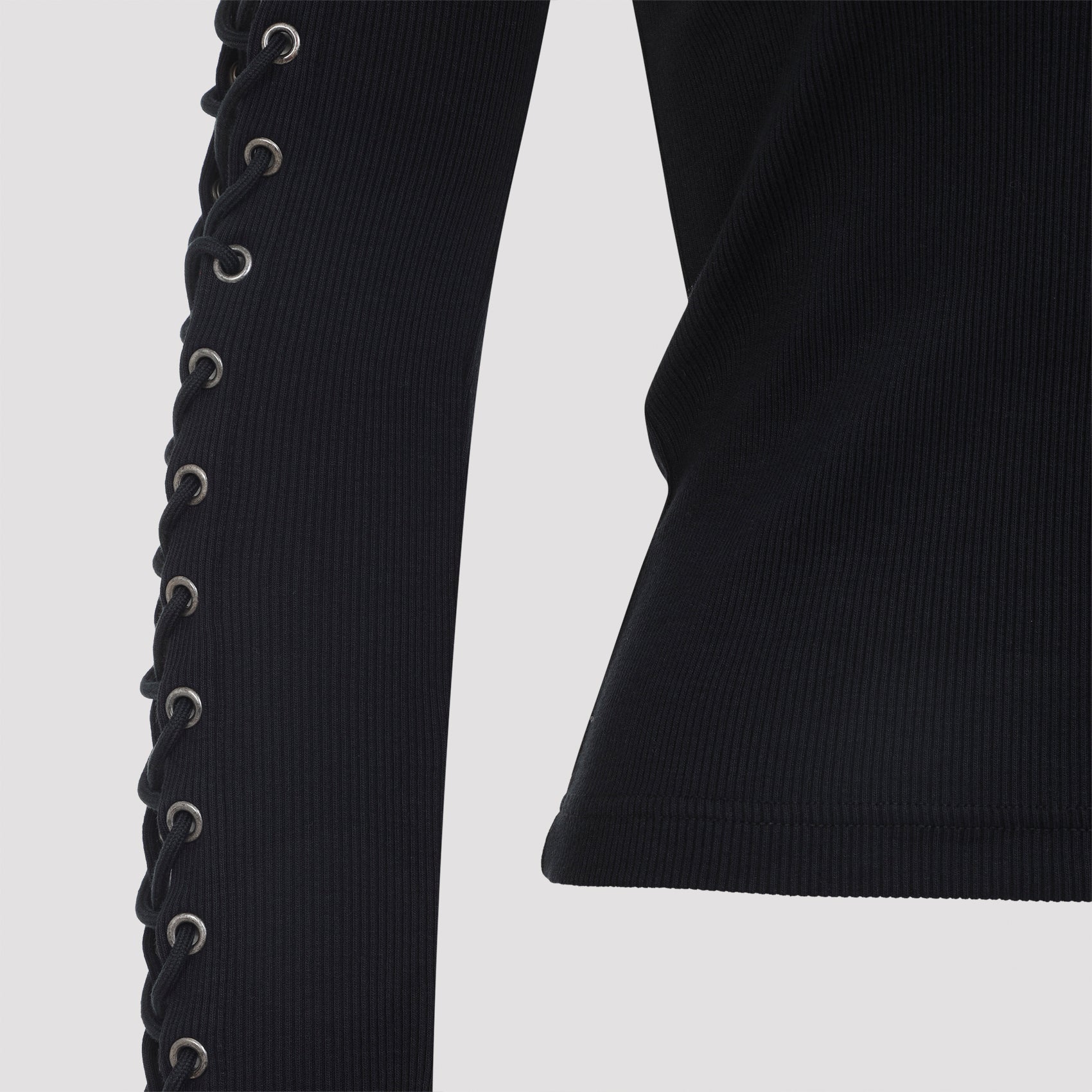 Lace-Up Long Sleeves T--Shirt