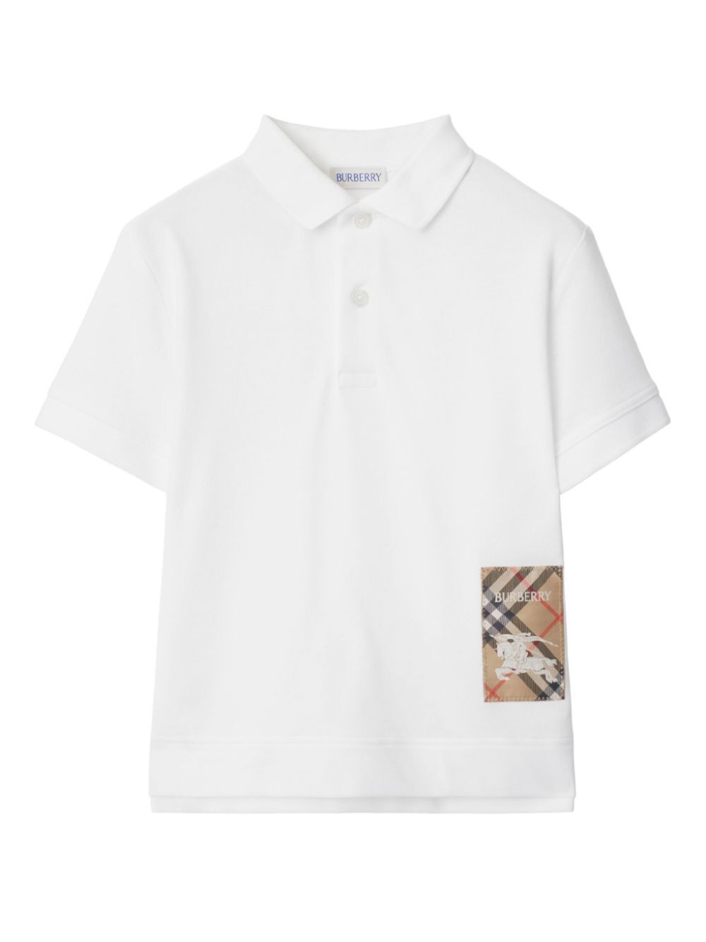 CHECK LABEL COTTON POLO SHIRT