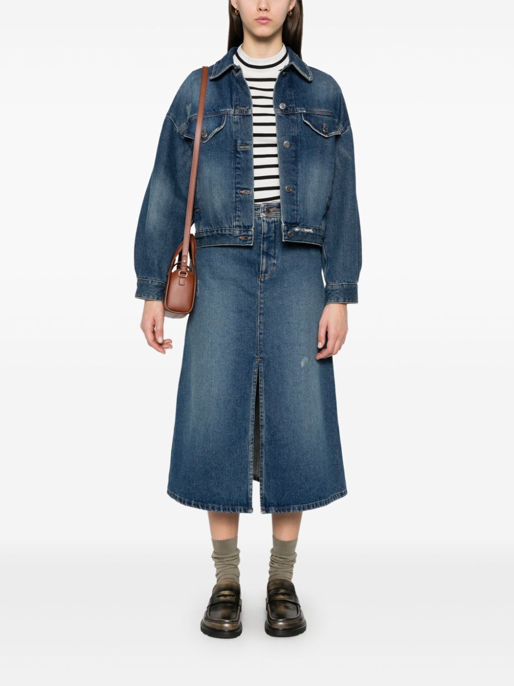 GEORGIA DENIM MIDI SKIRT