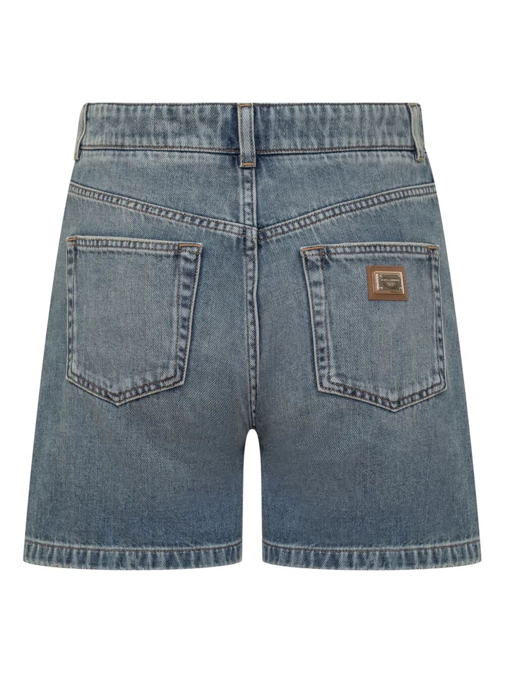 THIGH-LENGTH DENIM SHORTS