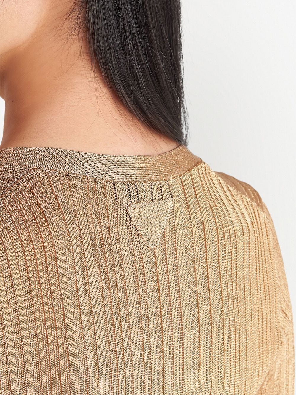 V-NECK LAMÉ VISCOSE CARDIGAN