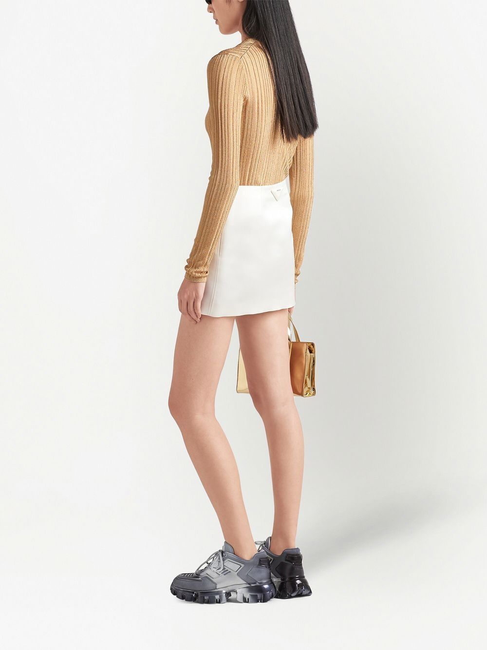 V-NECK LAMÉ VISCOSE CARDIGAN