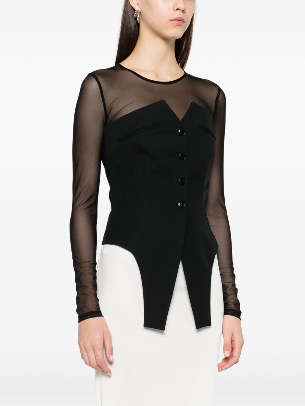 DECONSTRUCTED WOOL VEST TOP