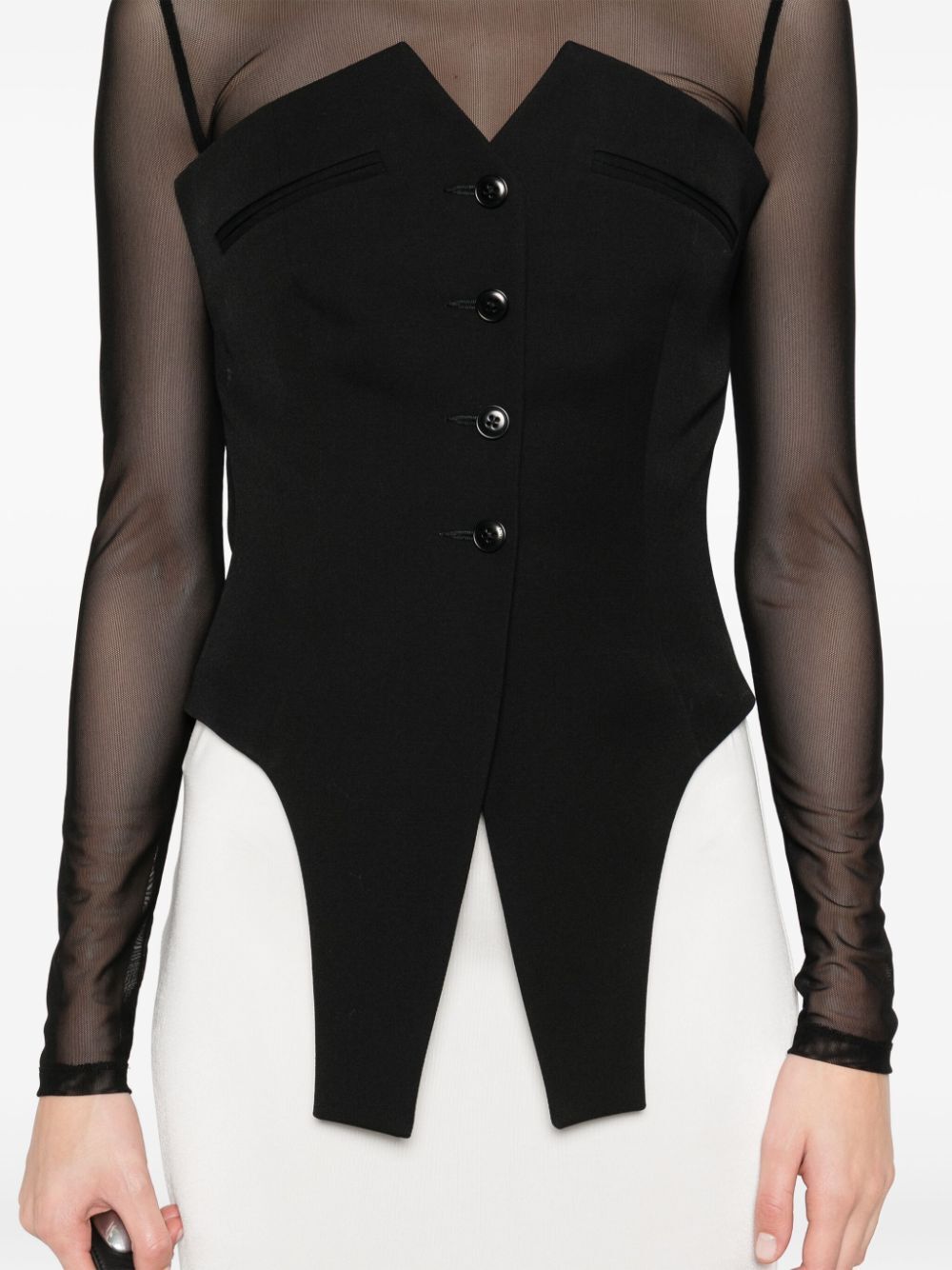 DECONSTRUCTED WOOL VEST TOP