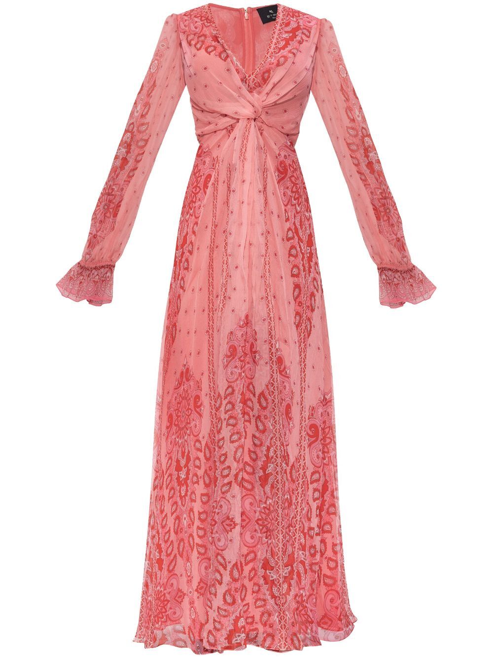 FLORAL PRINT LIGHTWEIGHT SILK LONG DRESS