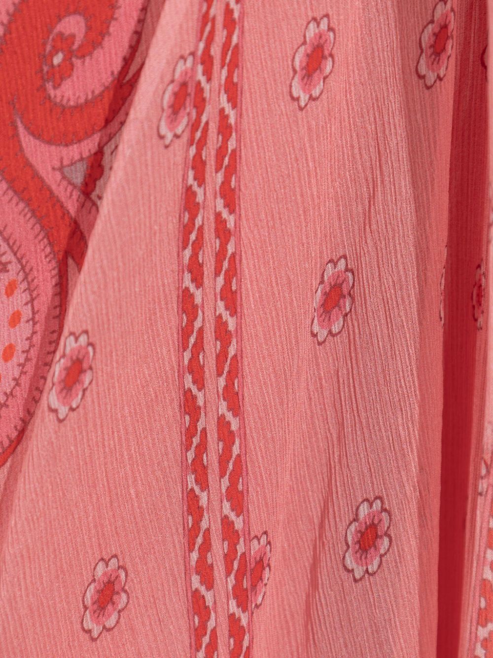 FLORAL PRINT LIGHTWEIGHT SILK LONG DRESS