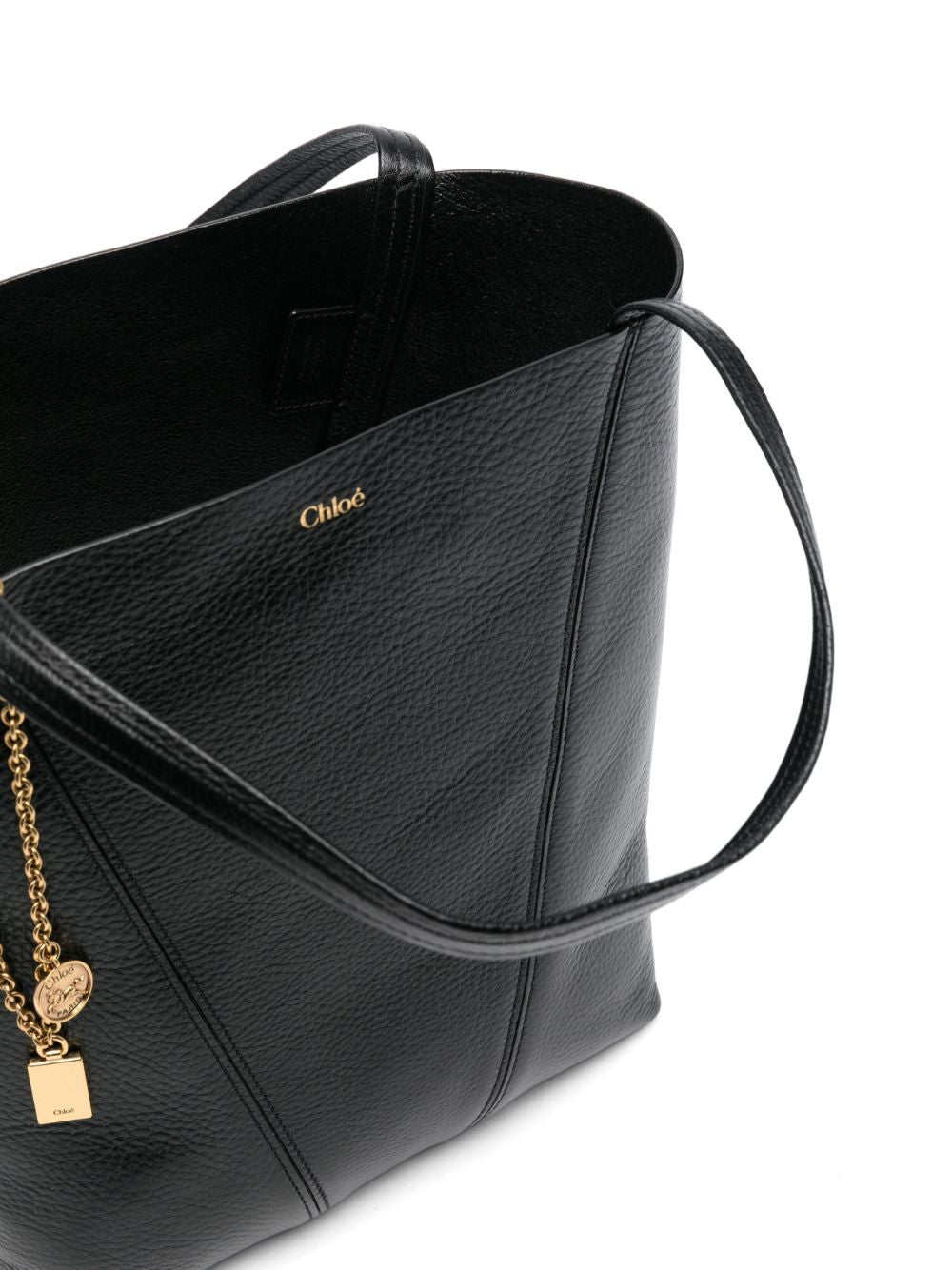 SPIN TOTE BAG IN GRAINED LEATHER