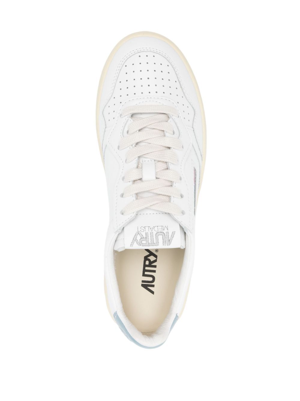 MEDALIST LOW SNEAKERS IN WHITE AND LIGHT BLUE LEATHER