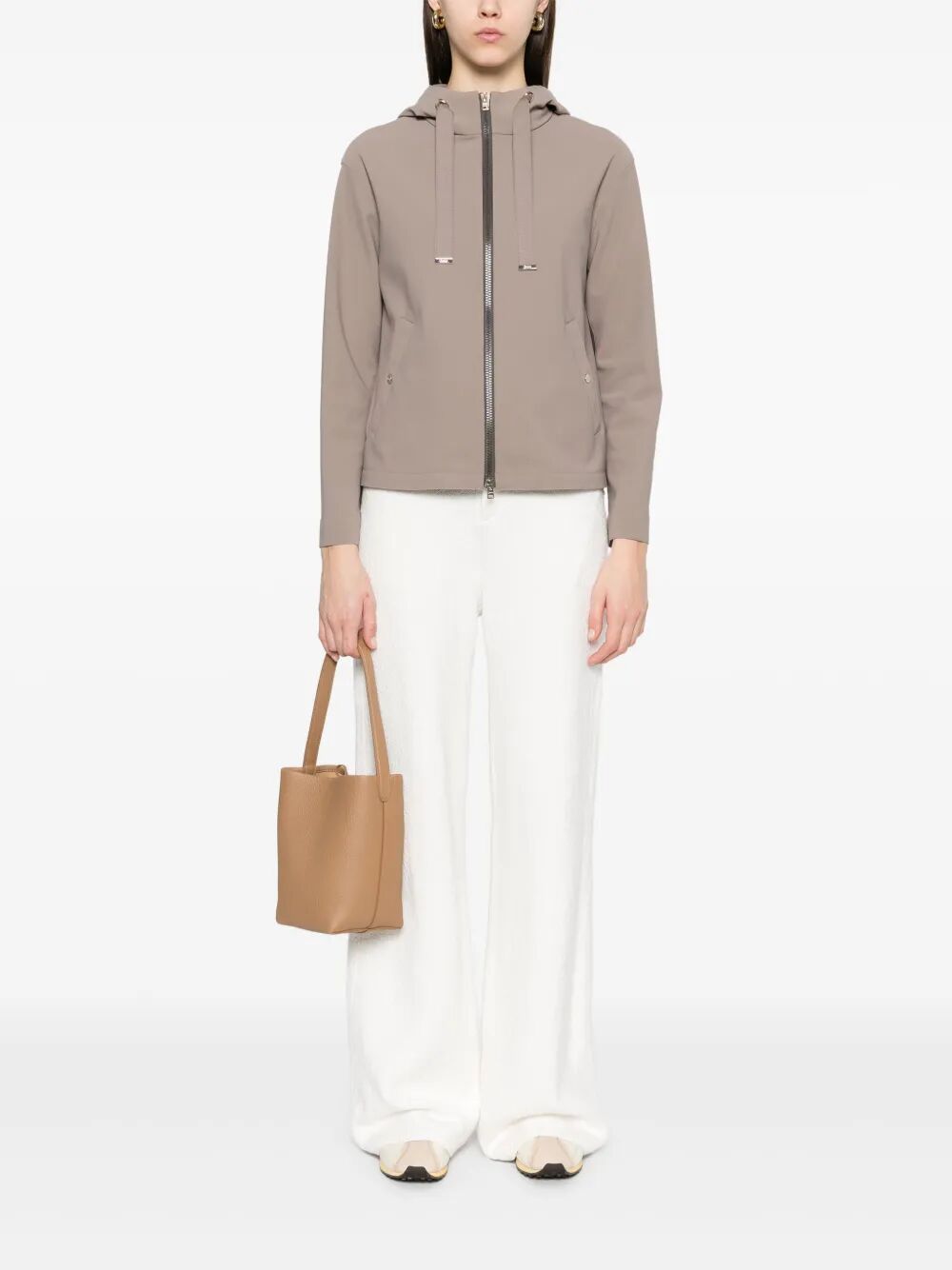 FIRST-ACT ZIP-UP HOODED SHORT JACKET