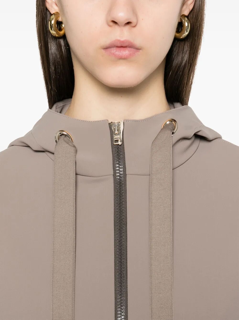 FIRST-ACT ZIP-UP HOODED SHORT JACKET