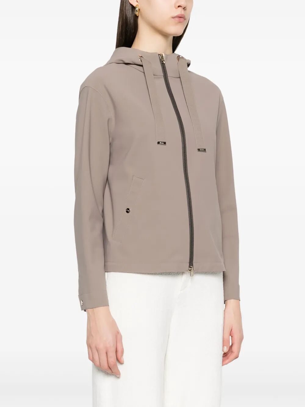 FIRST-ACT ZIP-UP HOODED SHORT JACKET