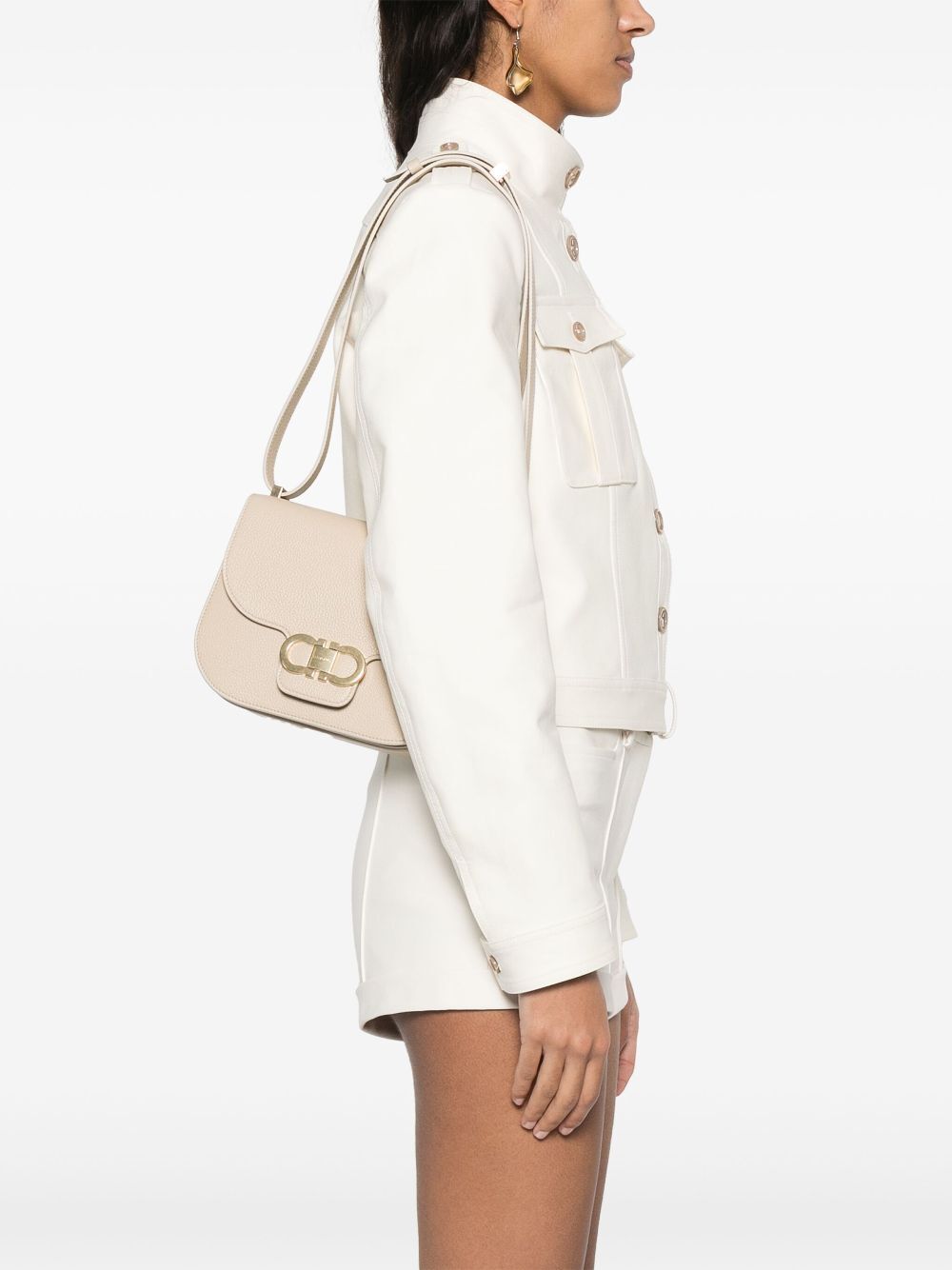 DOUBLE GANCINI CROSS BODY FLAP BAG