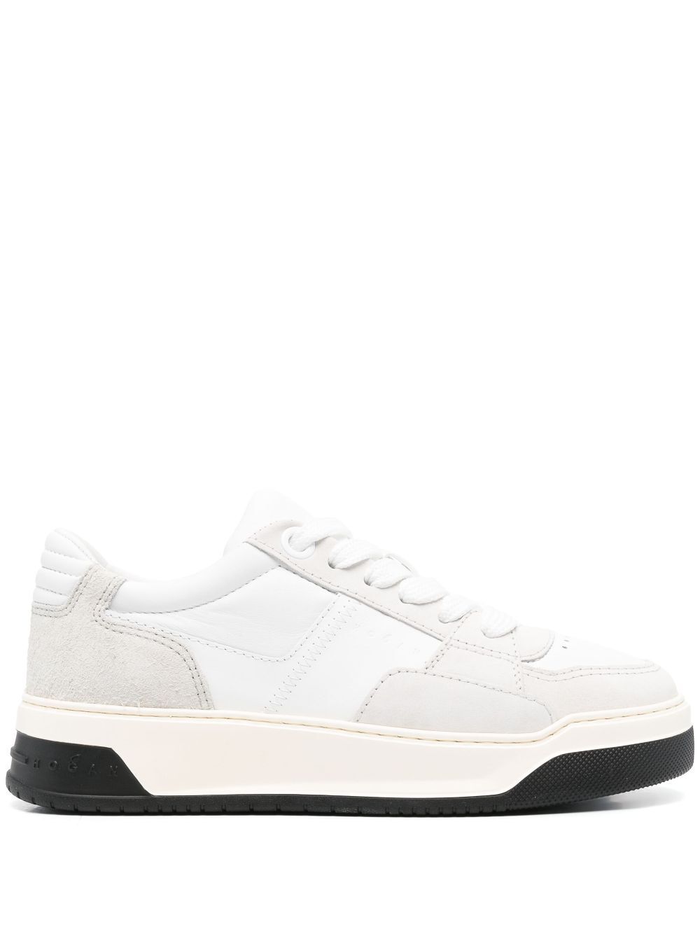 CHAMALLOW SUEDE AND NAPPA TWO-TONE SNEAKERS