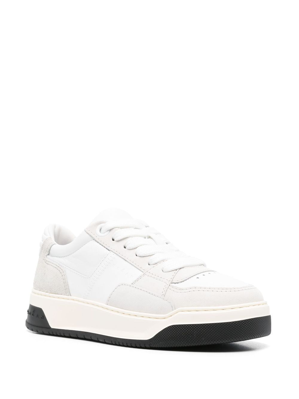CHAMALLOW SUEDE AND NAPPA TWO-TONE SNEAKERS