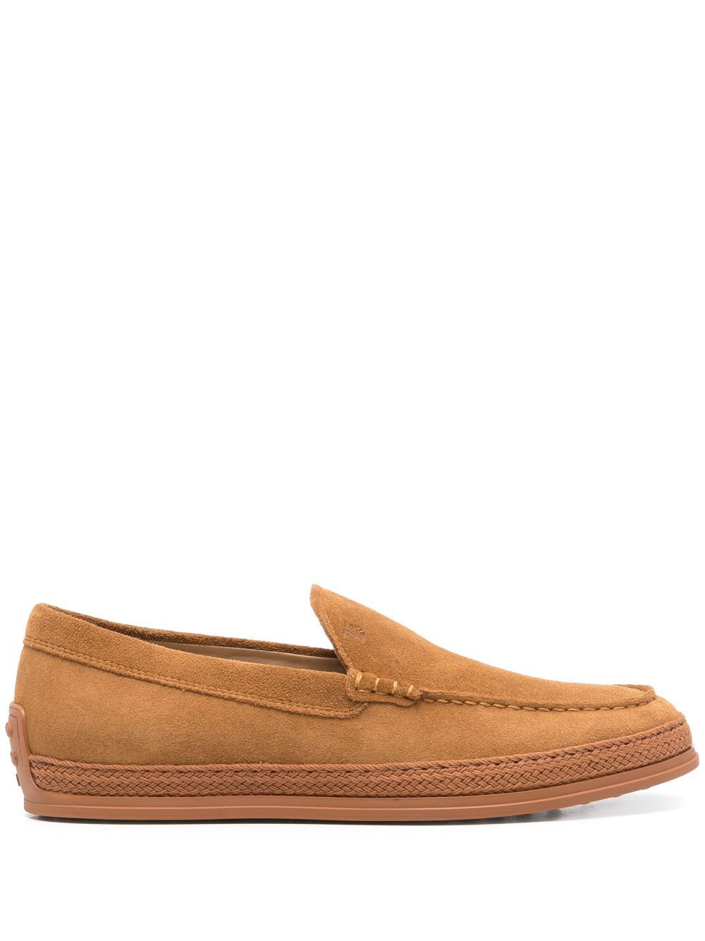 CORD WEAVING SLIP-ON SUEDE LOAFERS
