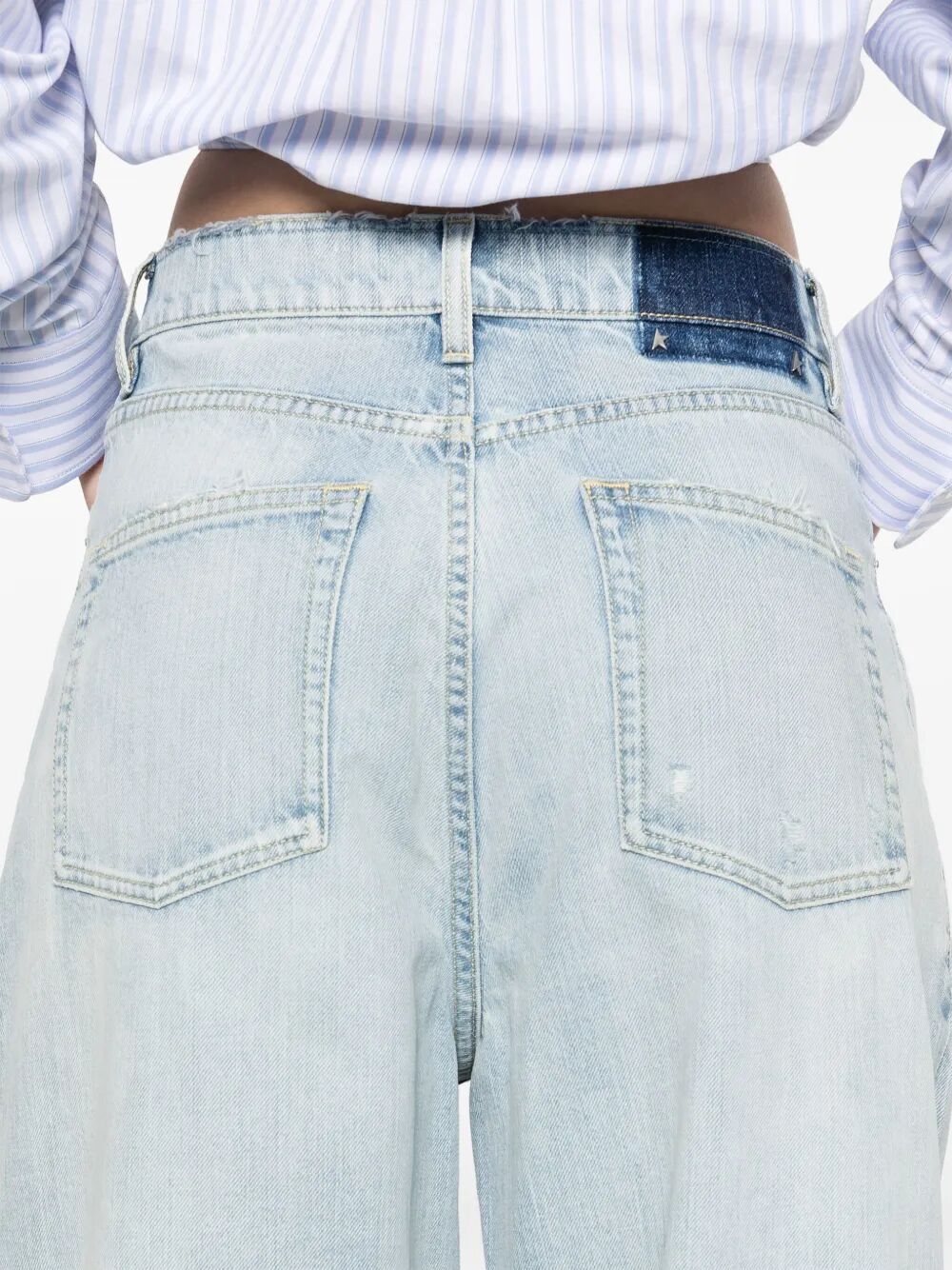 LIVED-IN DENIM EFFECT BOYFRIEND JEANS