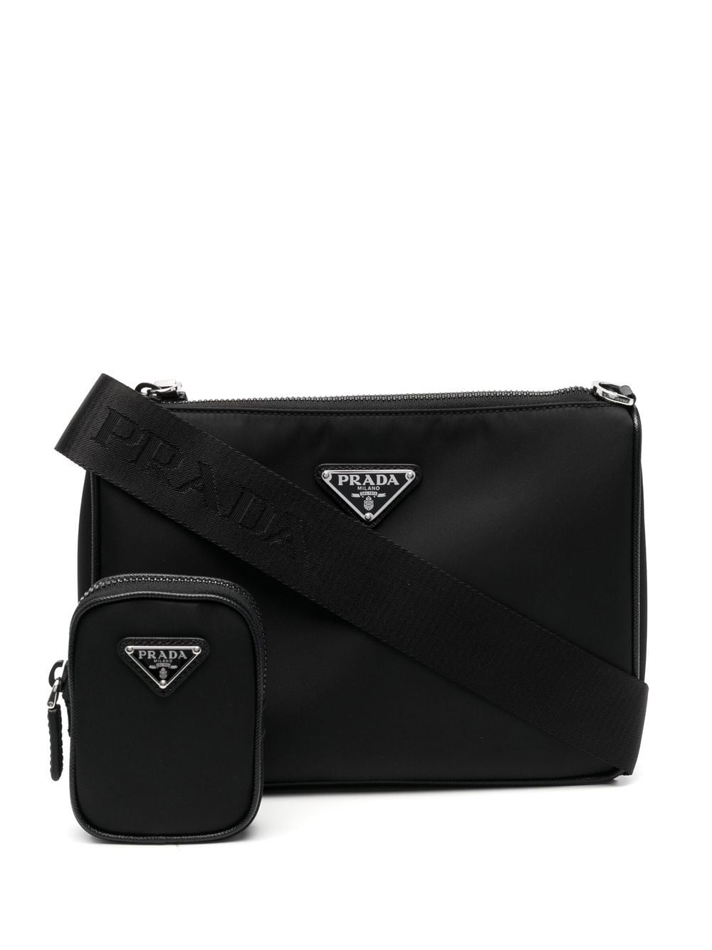 RE-NYLON AND SAFFIANO LEATHER SHOULDER BAG