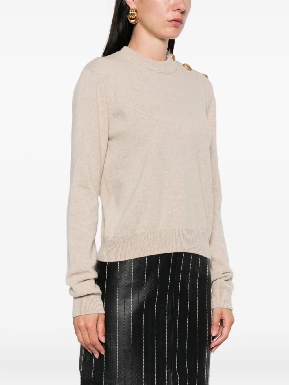 CASHMERE BLEND BUTTONED SWEATER