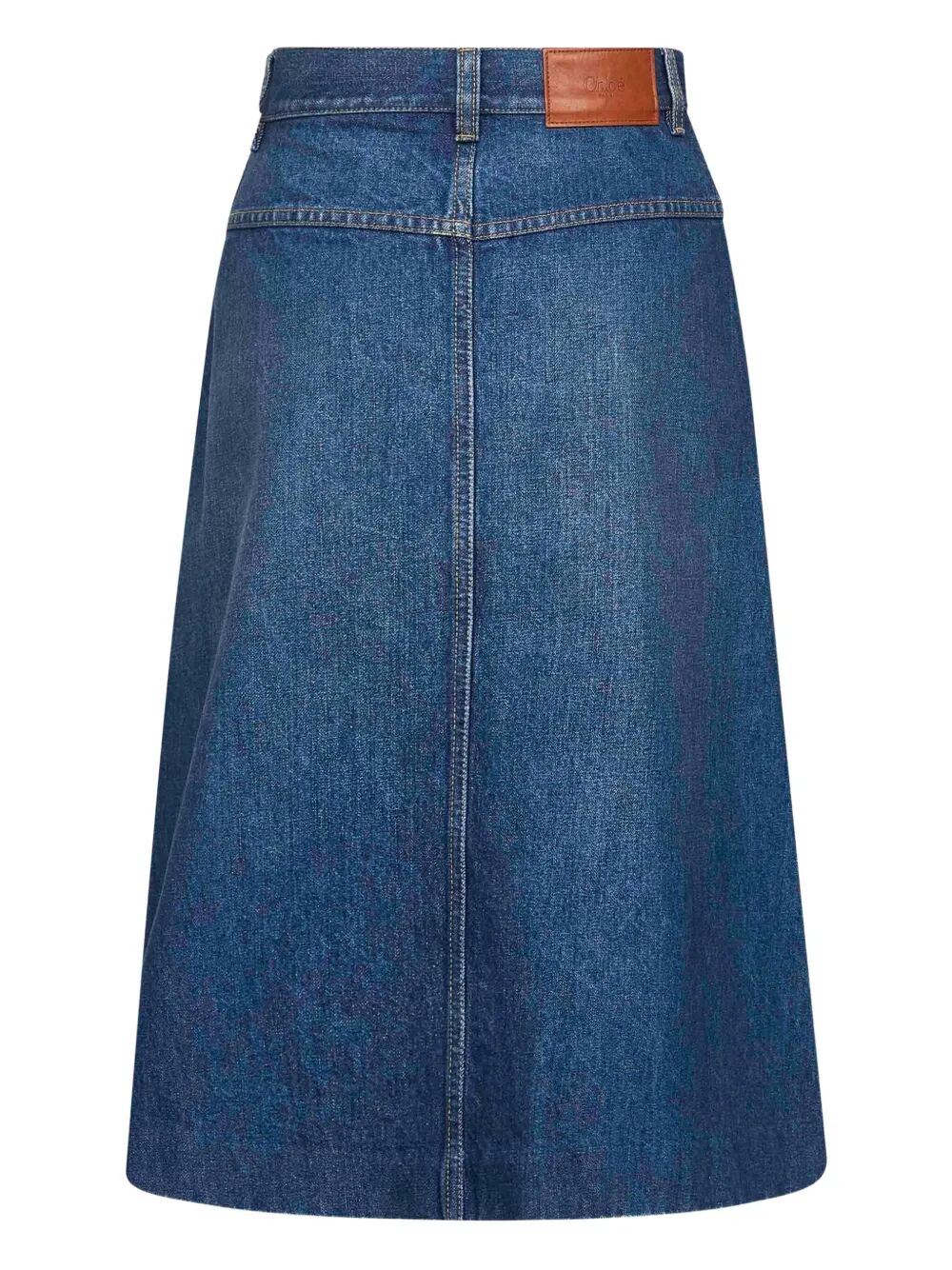 KNEE-LENGTH DENIM SKIRT