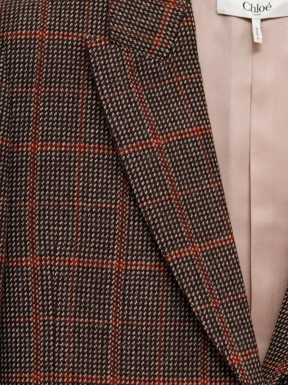 CHECK WOOL TAILORED JACKET