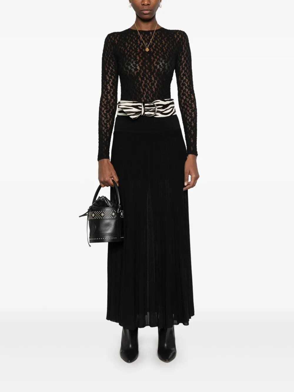 EZRA LONG PLEATED KNIT SKIRT