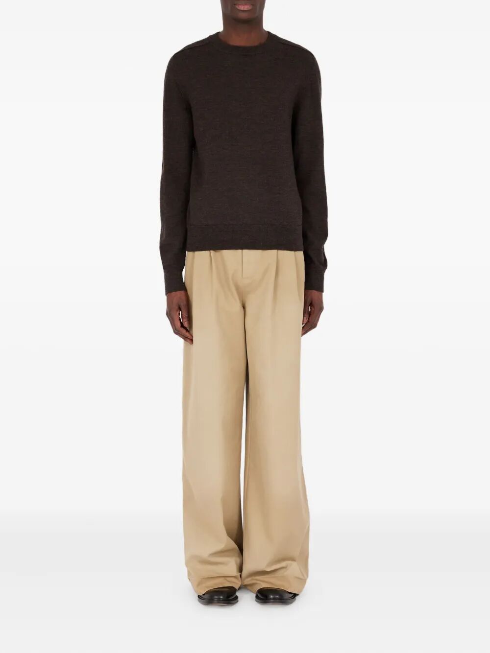 WOOL SWEATER WITH ELBOW PATCHES