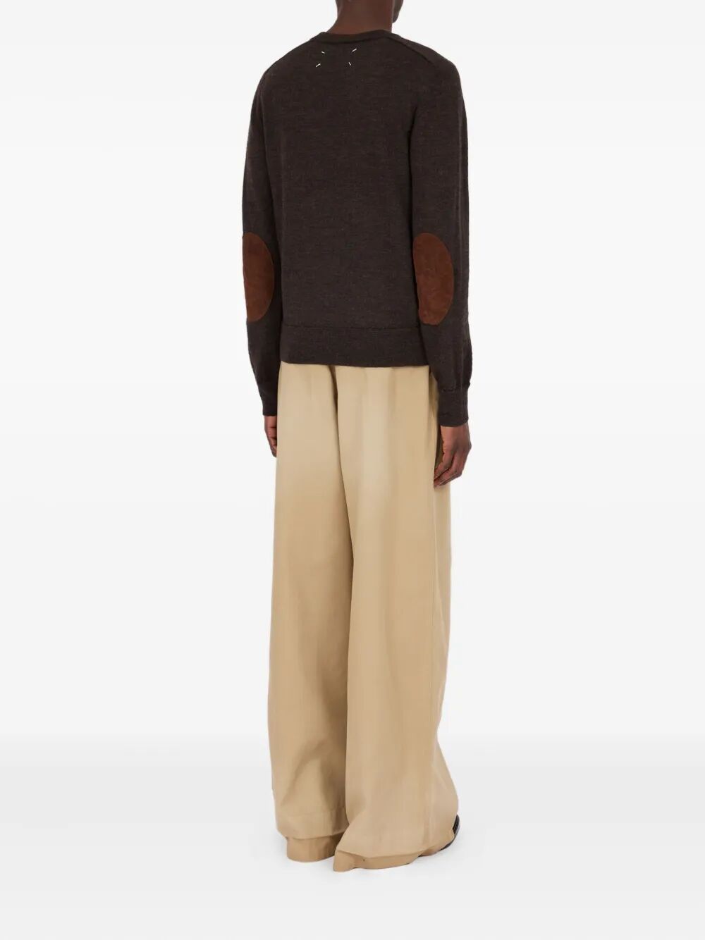 WOOL SWEATER WITH ELBOW PATCHES