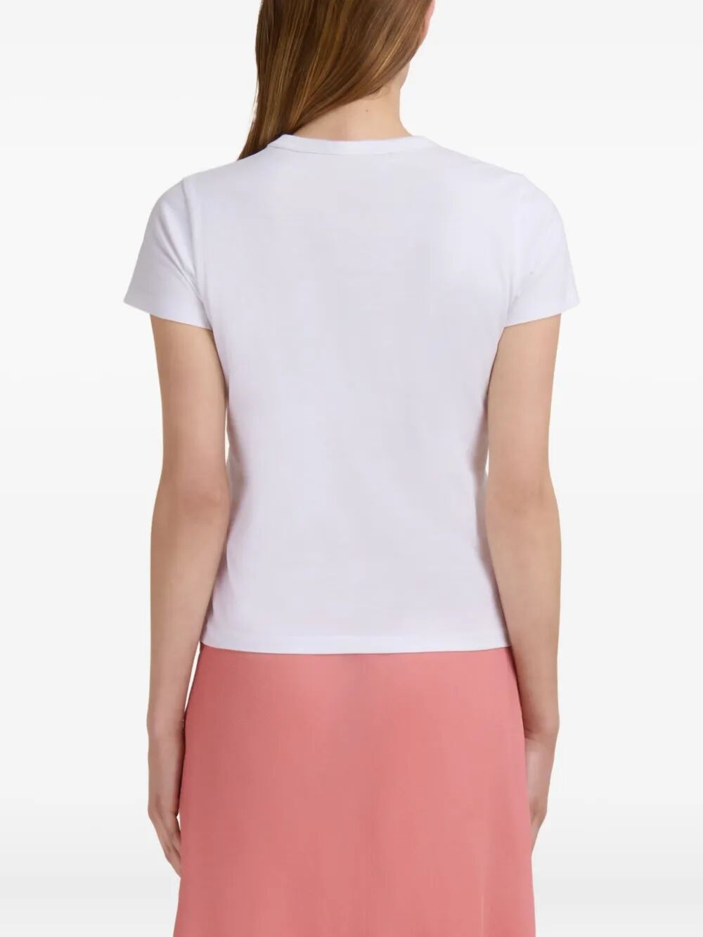 ORGANIC COTTON T-SHIRT WITH EMBROIDERED CAMELLIA