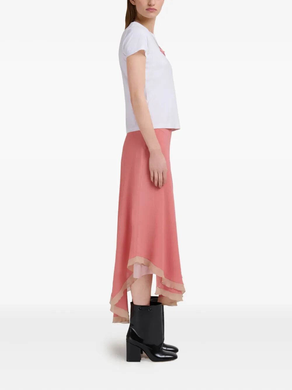 ORGANIC COTTON T-SHIRT WITH EMBROIDERED CAMELLIA