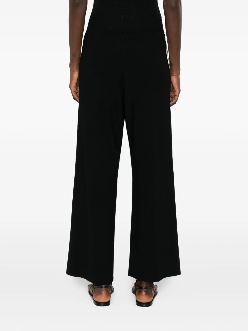PALAZZO TROUSERS WITH SHINY SIDE BANDS