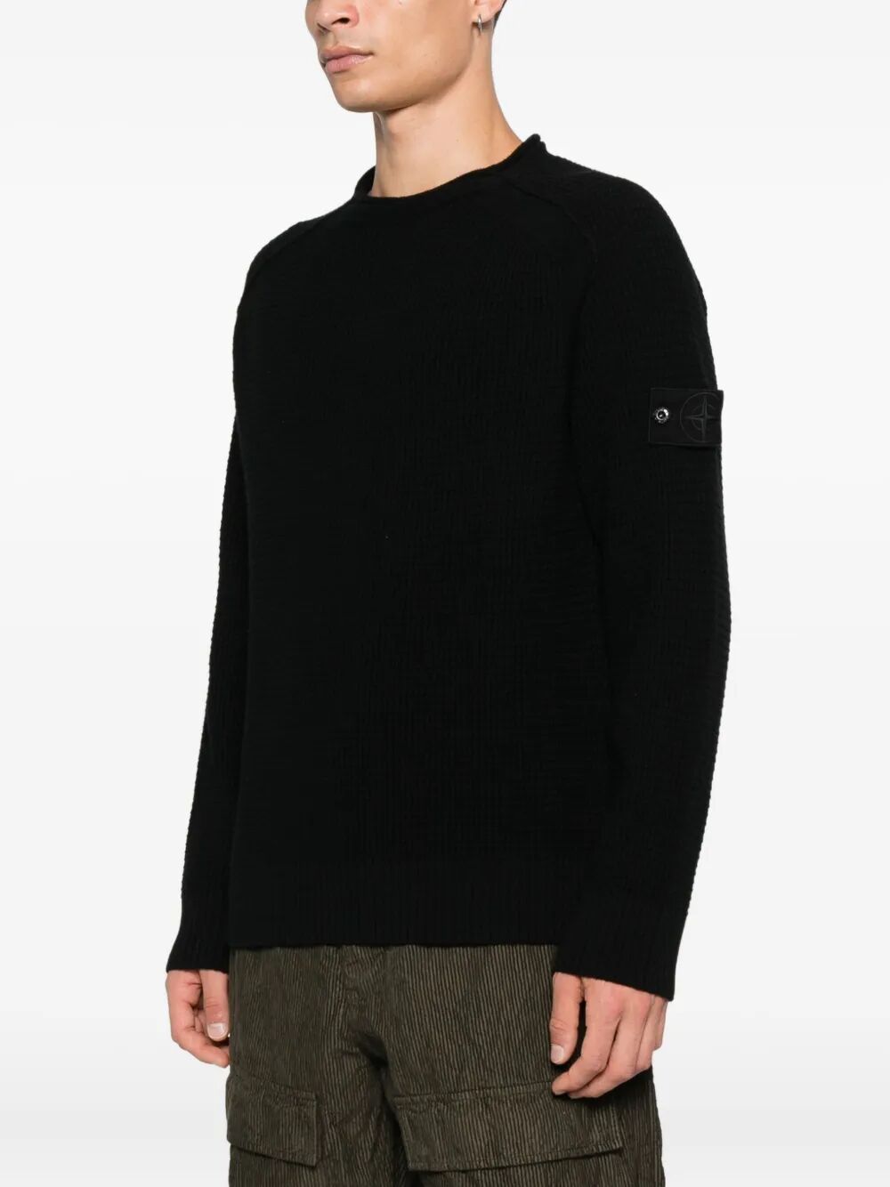 RIBBED CREW-NECK WOOL SWEATER