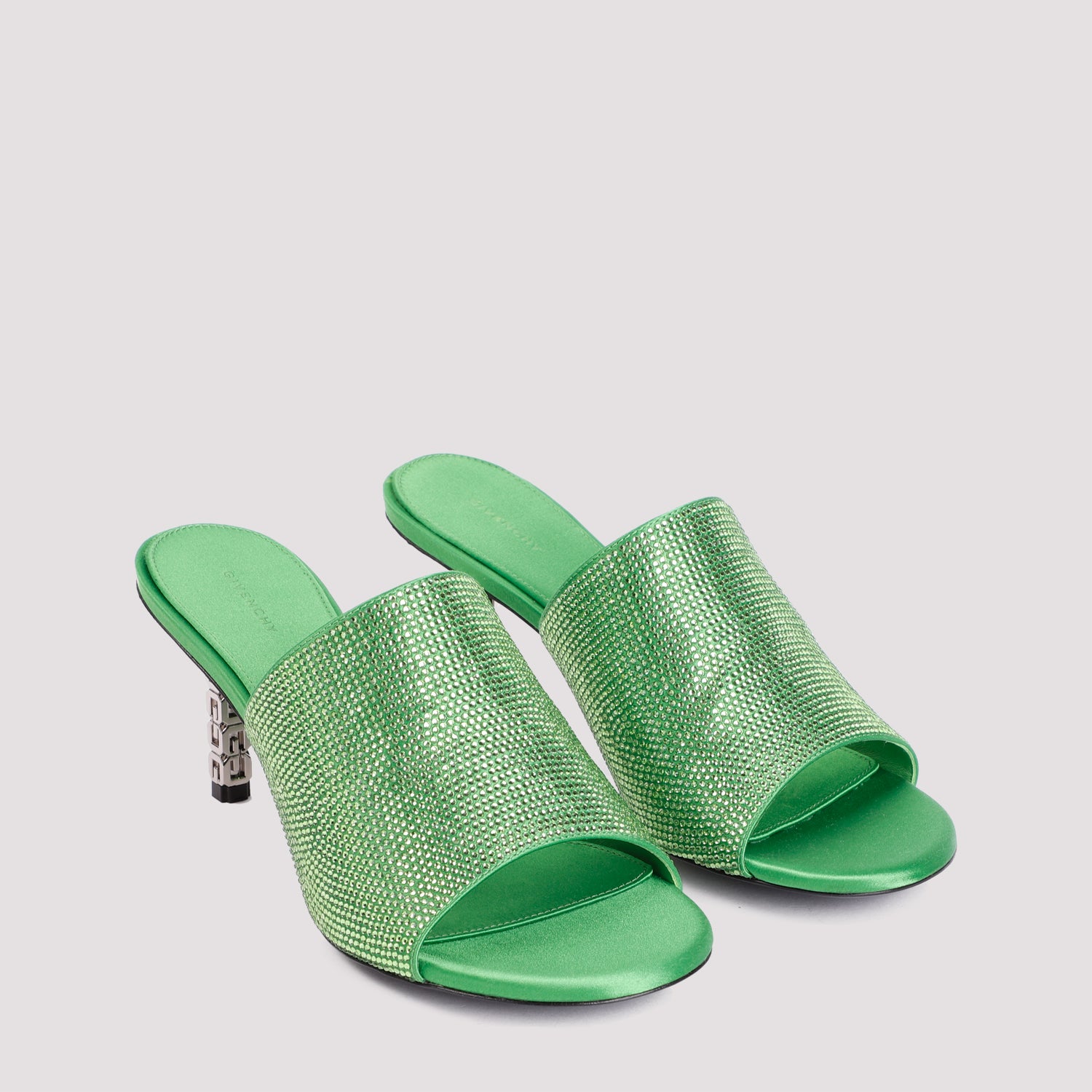 G Cube mules in satin with strass