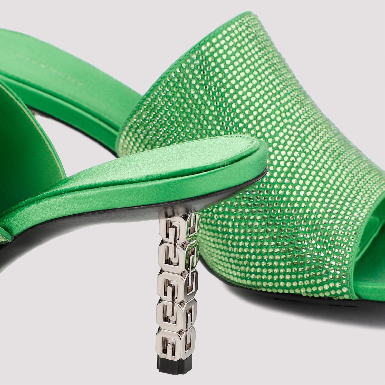 G Cube mules in satin with strass
