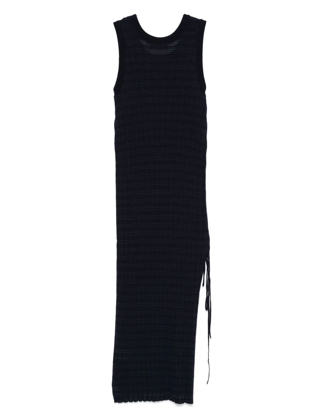 RUCHED DETAILED RIBBED MIDI DRESS