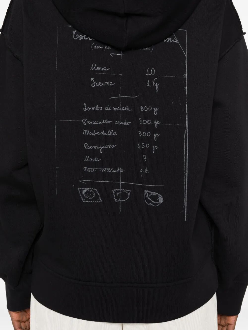 TORTELLINO RECIPE COTTON HOODIE