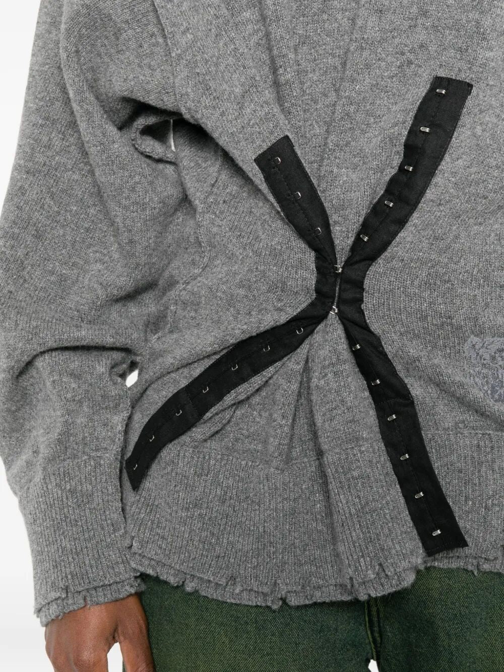 CORSET DISTRESSED WOOL SWEATER