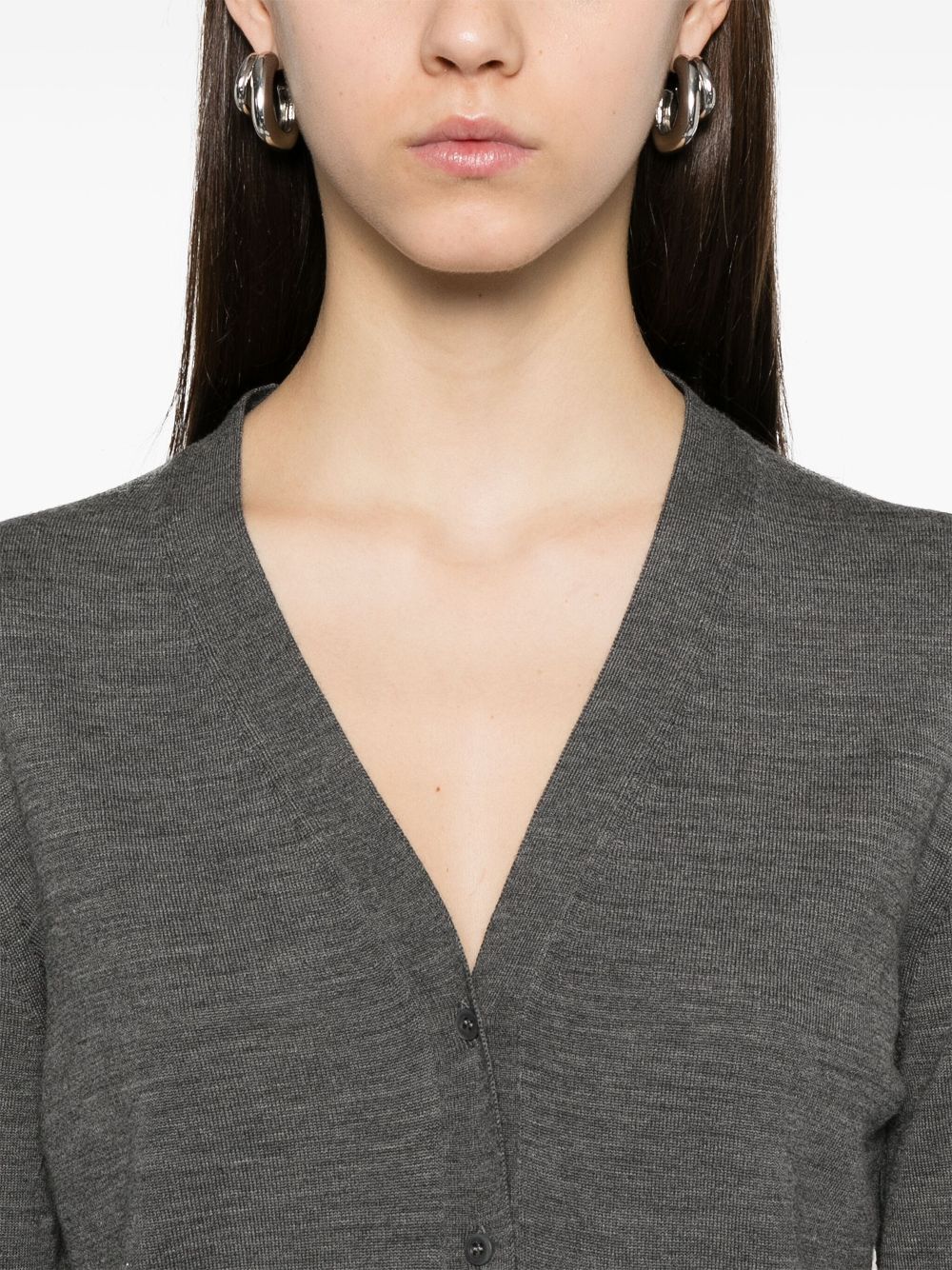 V-NECK LIGHTWEIGHT KNIT WOOL CARDIGAN