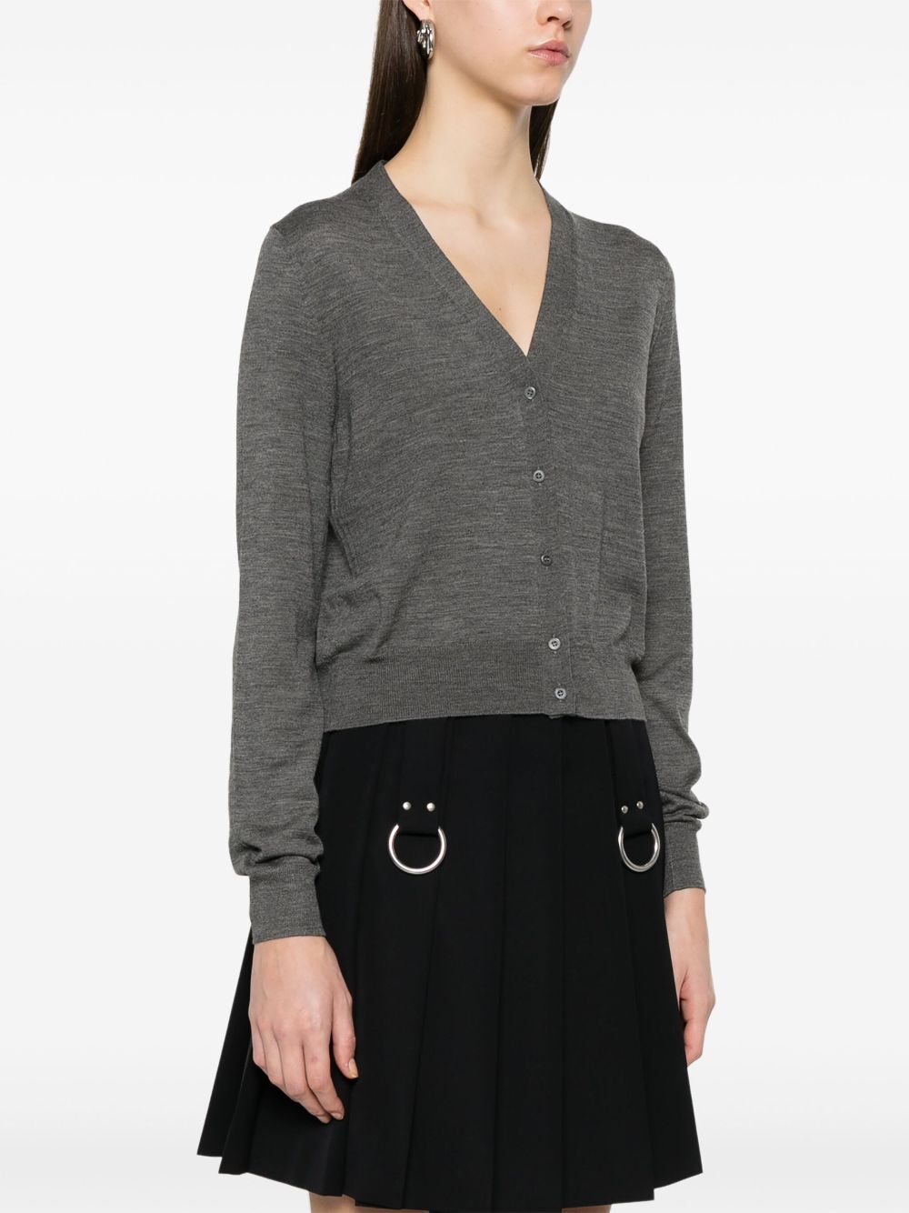 V-NECK LIGHTWEIGHT KNIT WOOL CARDIGAN