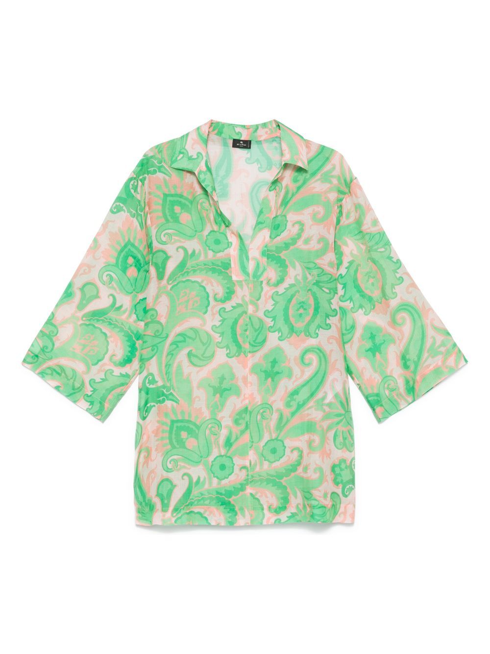 PAISLEY-PRINT BEACH COVER-UP