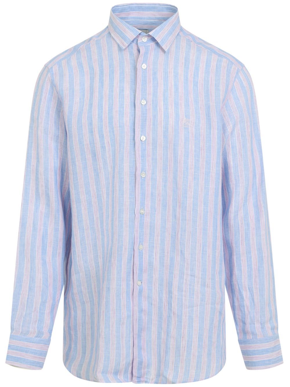 PEGASO EMBROIDERY LINEN STRIPED SHIRT