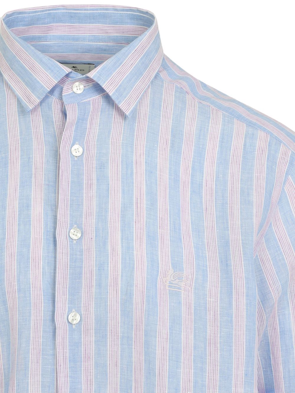 PEGASO EMBROIDERY LINEN STRIPED SHIRT