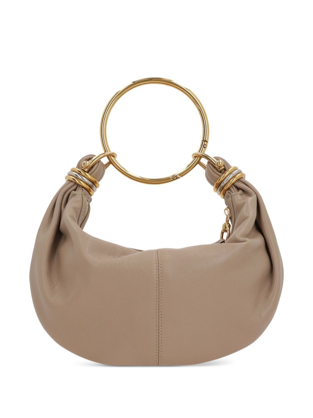 SMALL BRACELET HOBO BAG IN GRAINED LEATHER