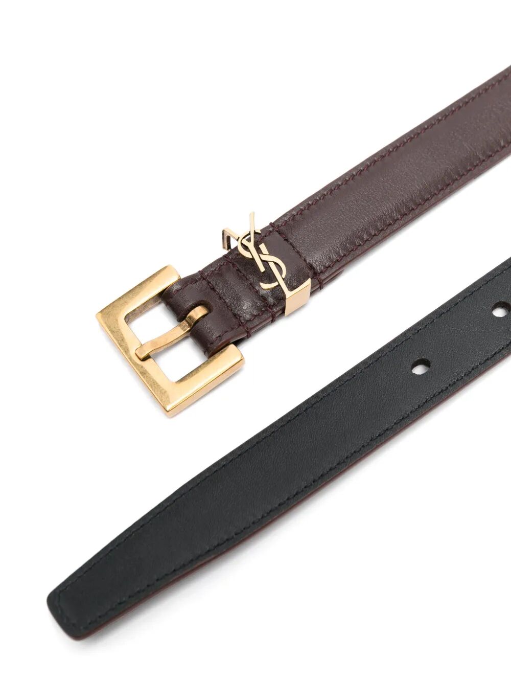 CASSANDRE THIN BELT WITH SQUARE BUCKLE IN BOX LEATHER